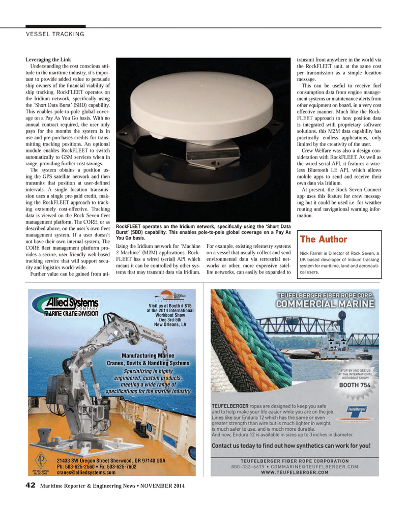 Maritime Reporter Magazine, page 42,  Nov 2014