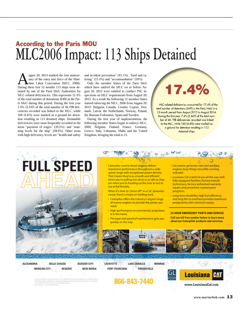Maritime Reporter Magazine, page 13,  Dec 2014