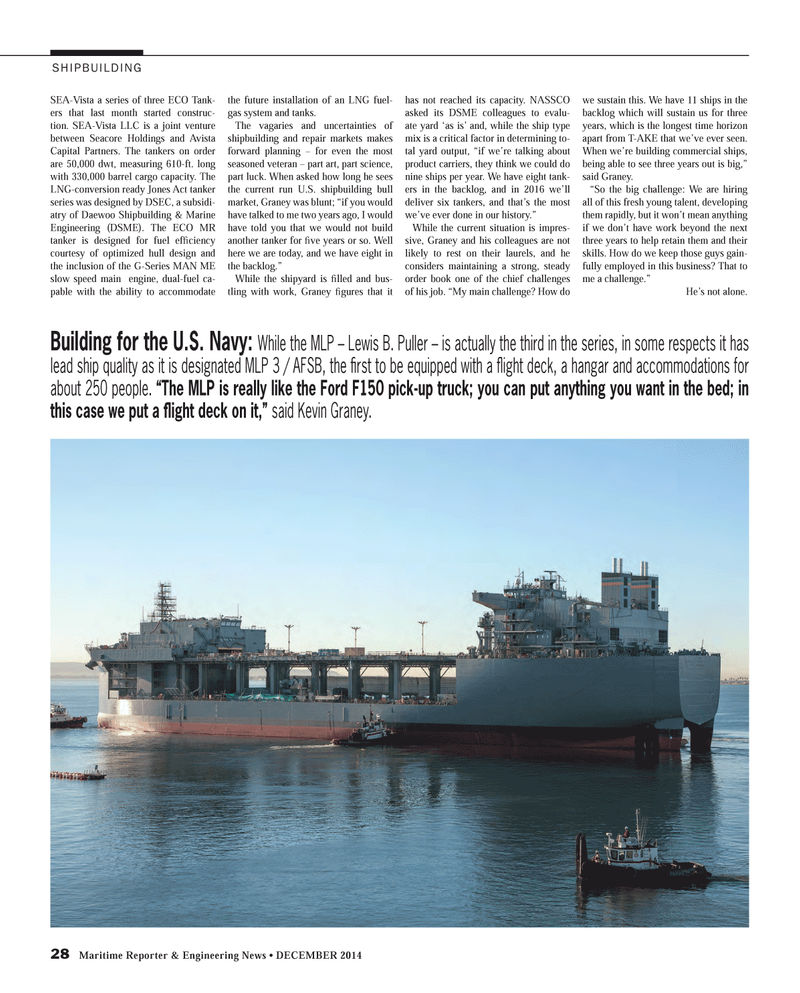 Maritime Reporter Magazine, page 28,  Dec 2014