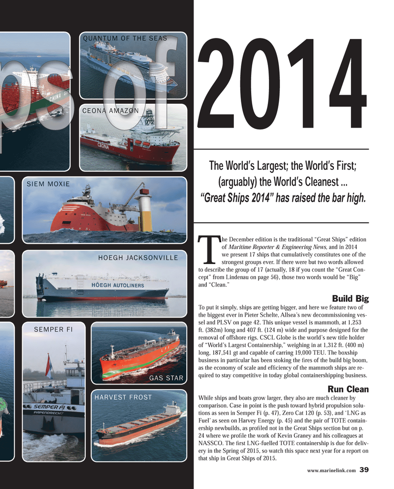 Maritime Reporter Magazine, page 39,  Dec 2014