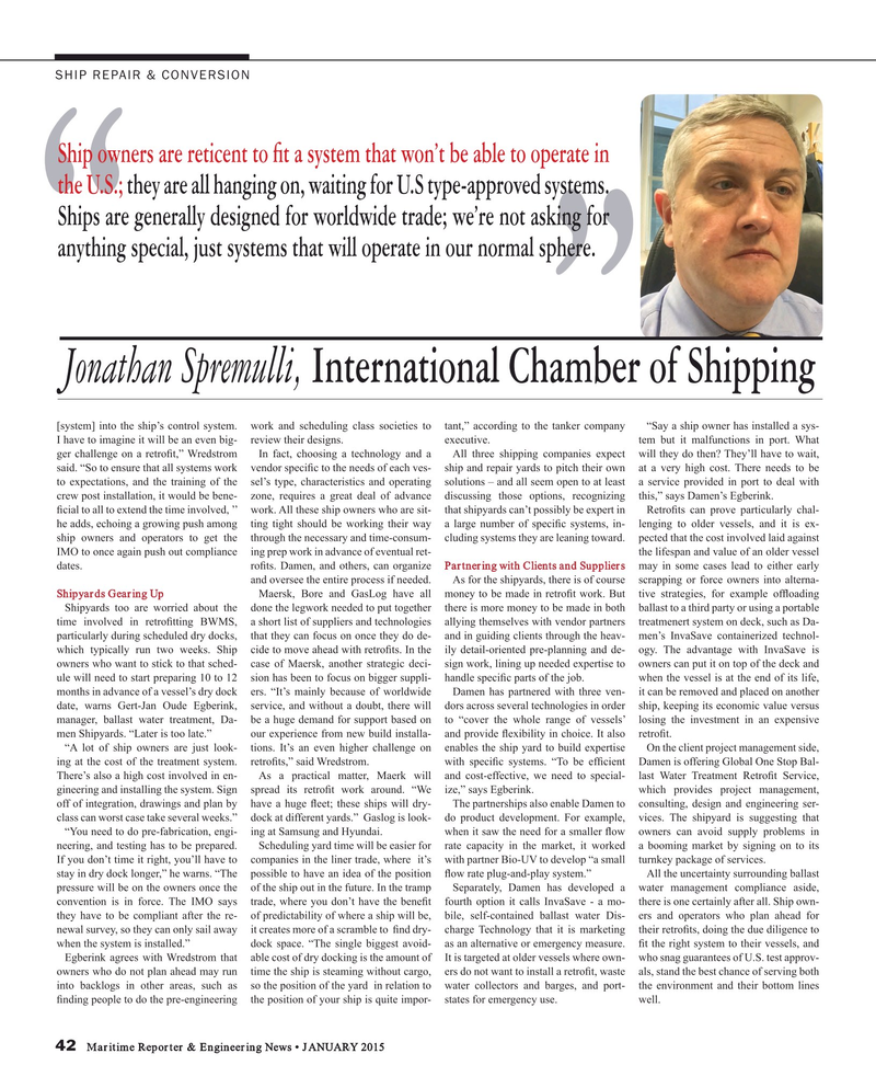 Maritime Reporter Magazine, page 42,  Jan 2015