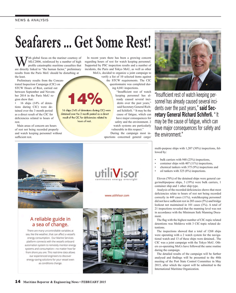 Maritime Reporter Magazine, page 14,  Feb 2015