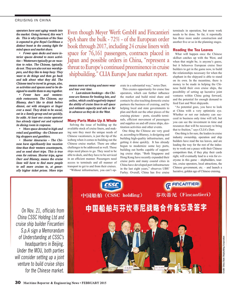 Maritime Reporter Magazine, page 30,  Feb 2015