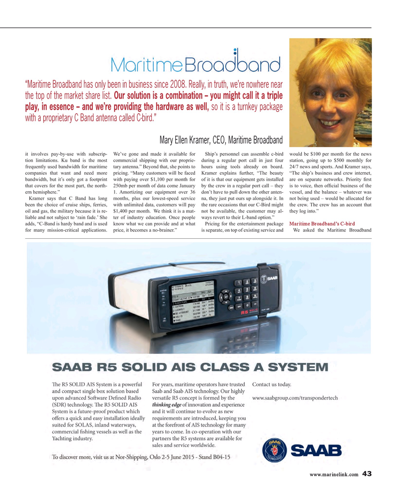 Maritime Reporter Magazine, page 43,  Feb 2015
