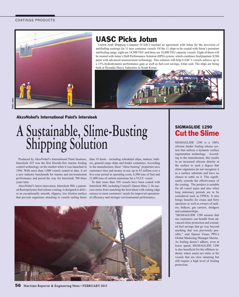 Maritime Reporter Magazine, page 56,  Feb 2015