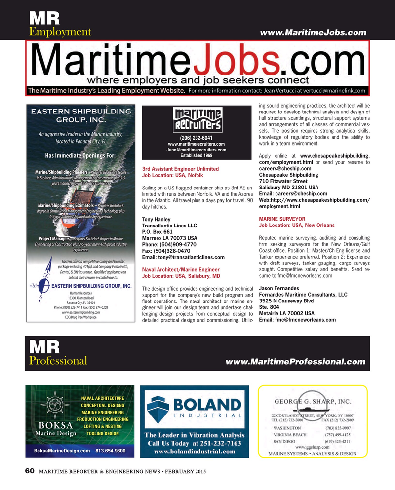 Maritime Reporter Magazine, page 60,  Feb 2015