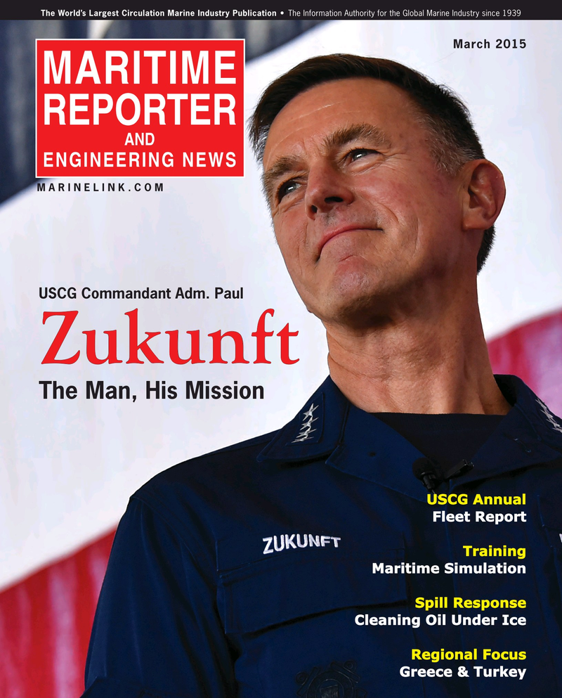 Maritime Reporter Magazine Cover Mar 2015 - U.S. Coast Guard Annual