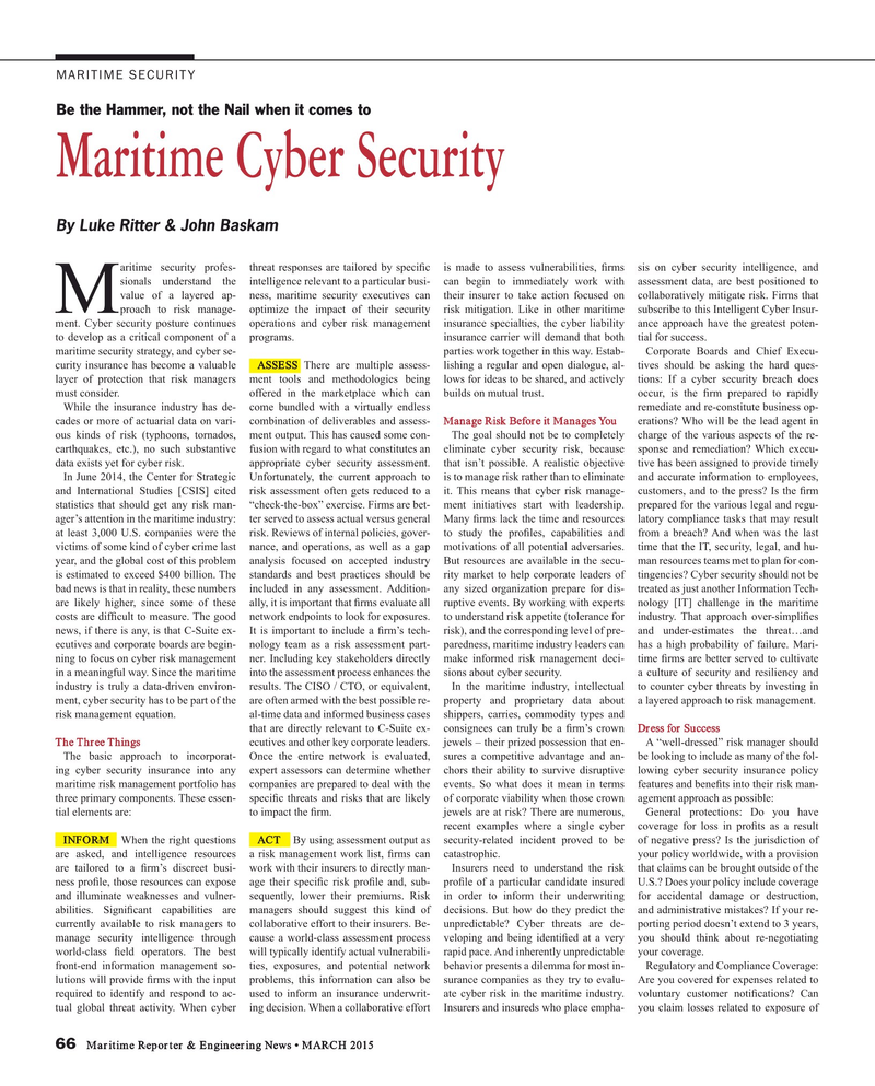 Maritime Reporter Magazine, page 66,  Mar 2015