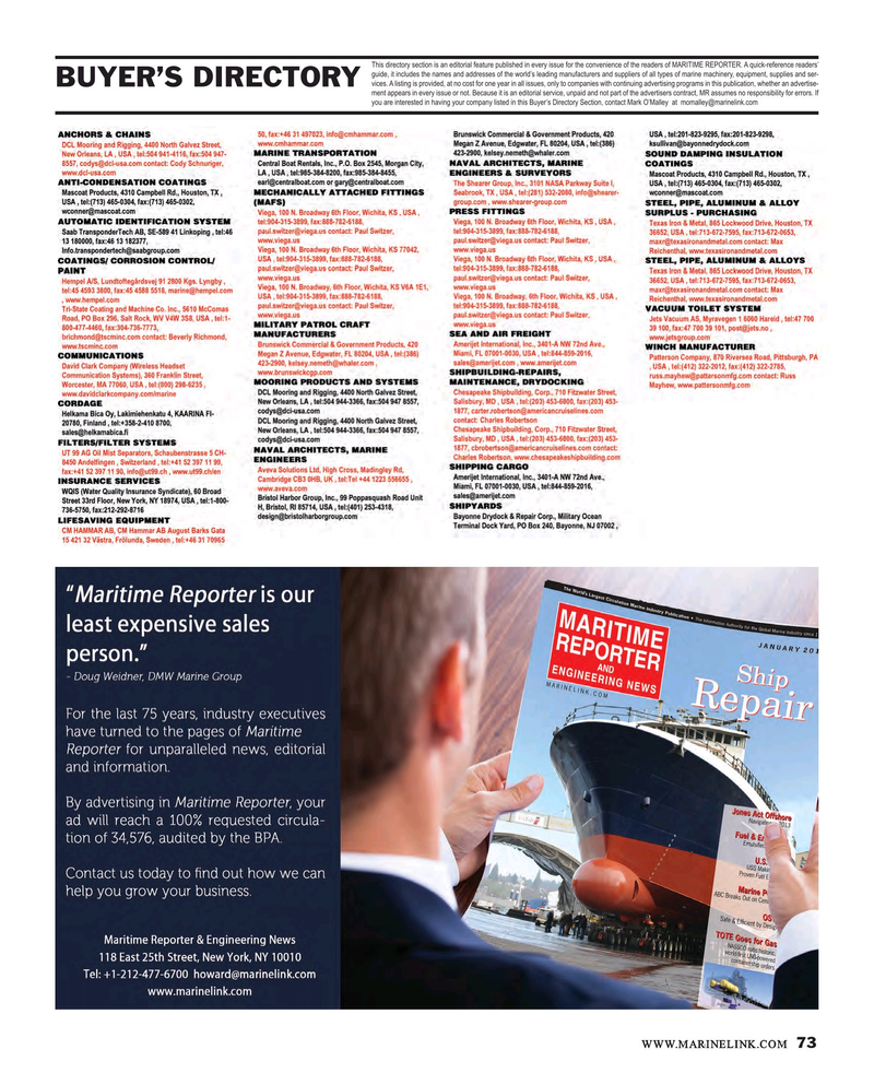 Maritime Reporter Magazine, page 73,  Mar 2015