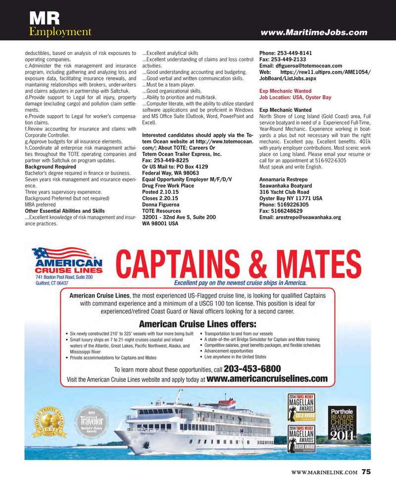 Maritime Reporter Magazine, page 75,  Mar 2015