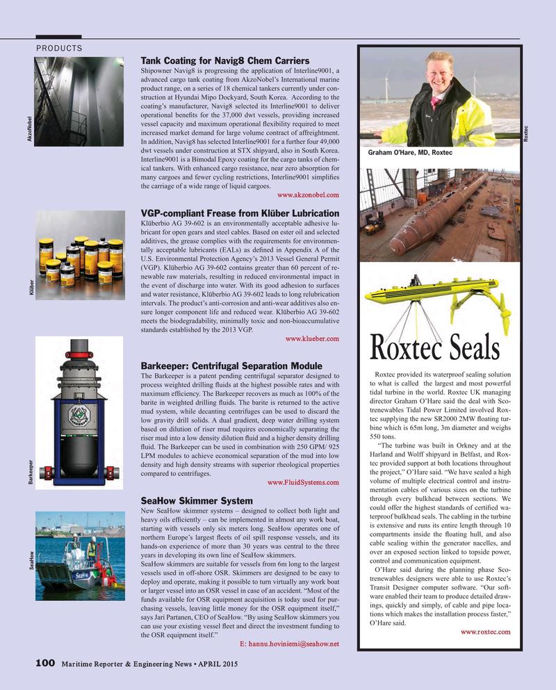 Maritime Reporter Magazine, page 100,  Apr 2015