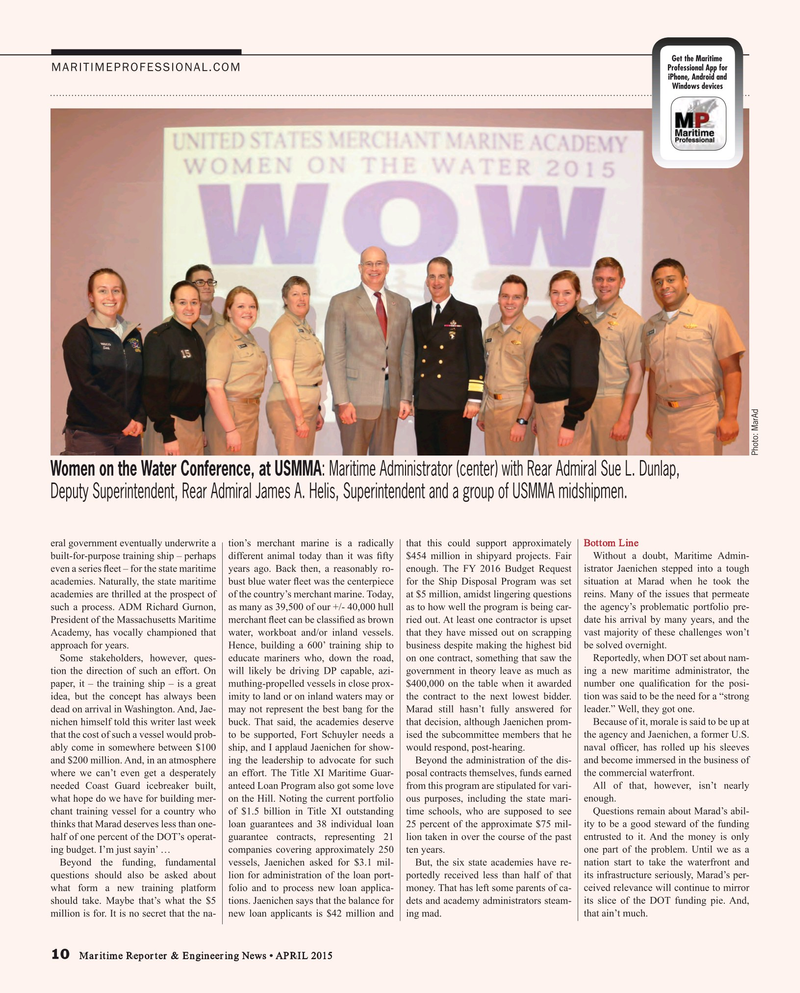 Maritime Reporter Magazine, page 10,  Apr 2015