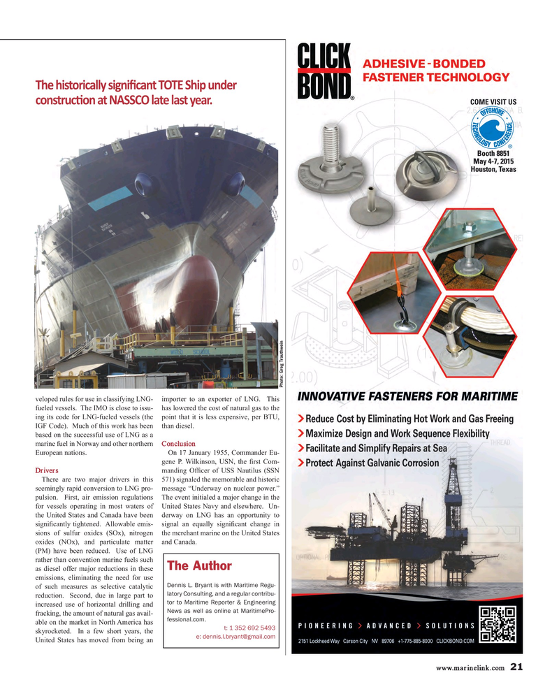 Maritime Reporter Magazine, page 21,  Apr 2015