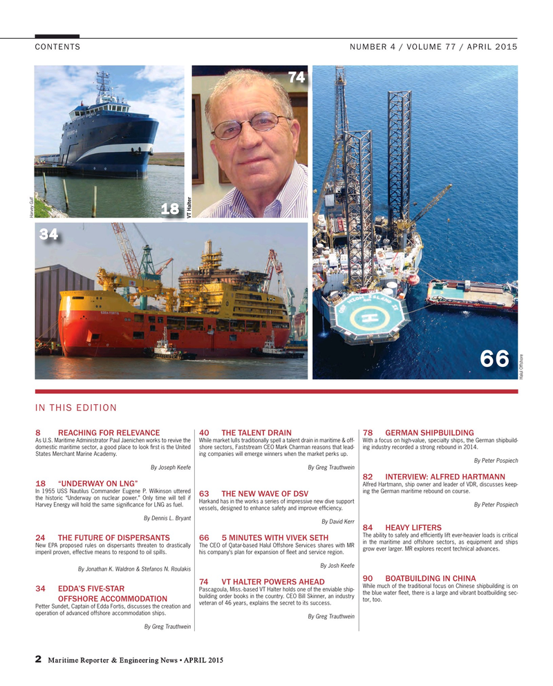 Maritime Reporter Magazine, page 2,  Apr 2015