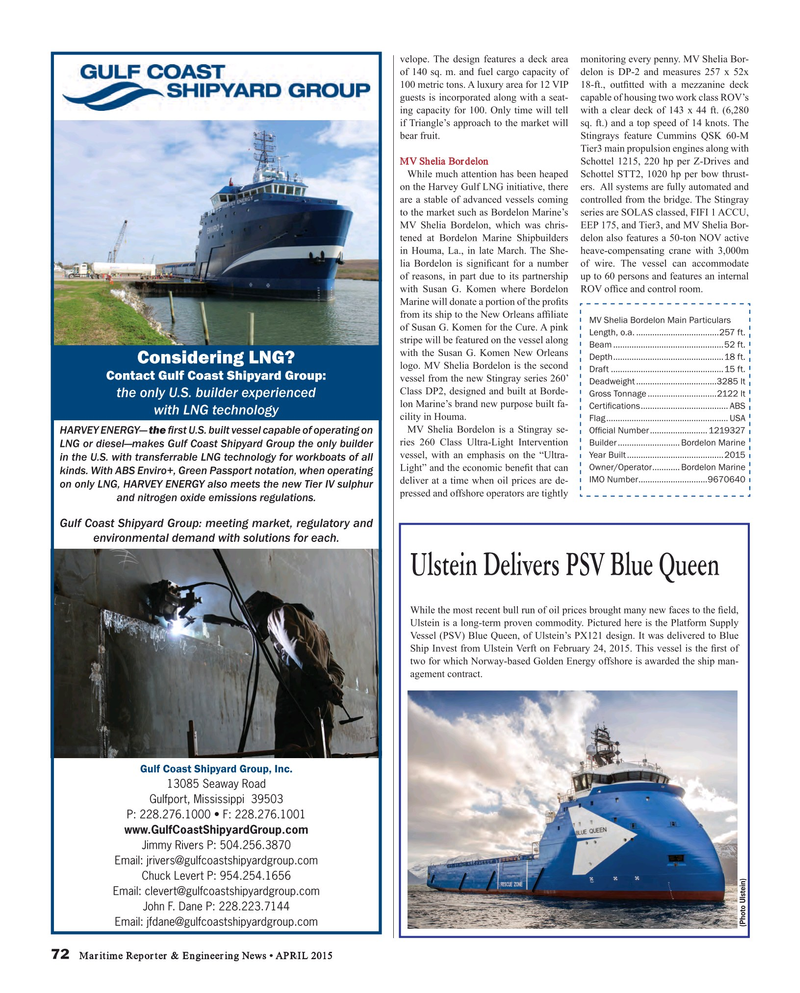 Maritime Reporter Magazine, page 72,  Apr 2015