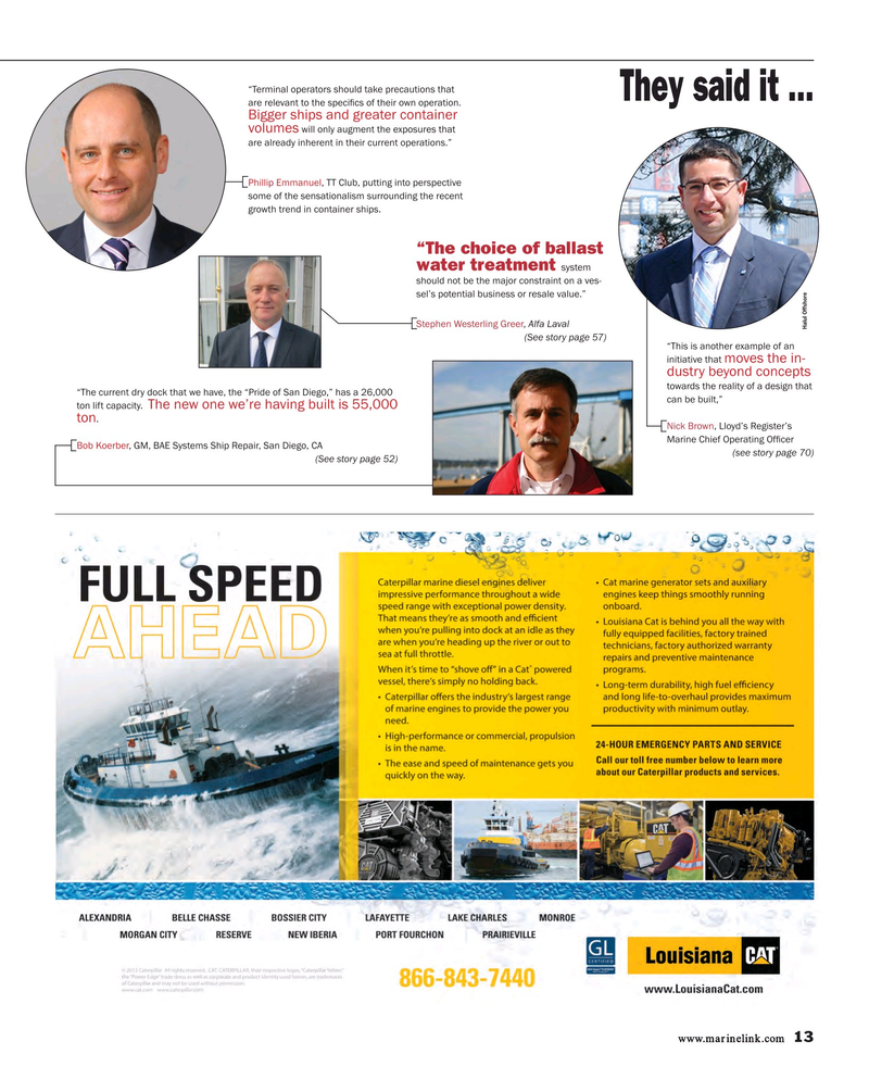 Maritime Reporter Magazine, page 13,  May 2015