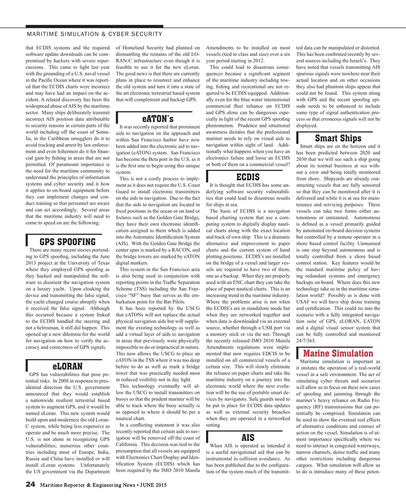 Maritime Reporter Magazine, page 24,  Jun 2015