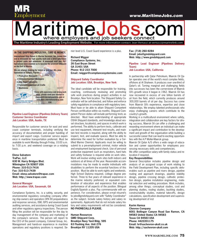 Maritime Reporter Magazine, page 75,  Jun 2015