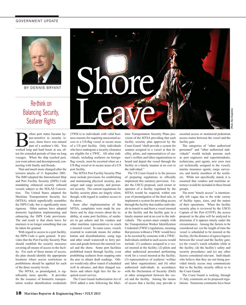 Maritime Reporter Magazine, page 18,  Jul 2015