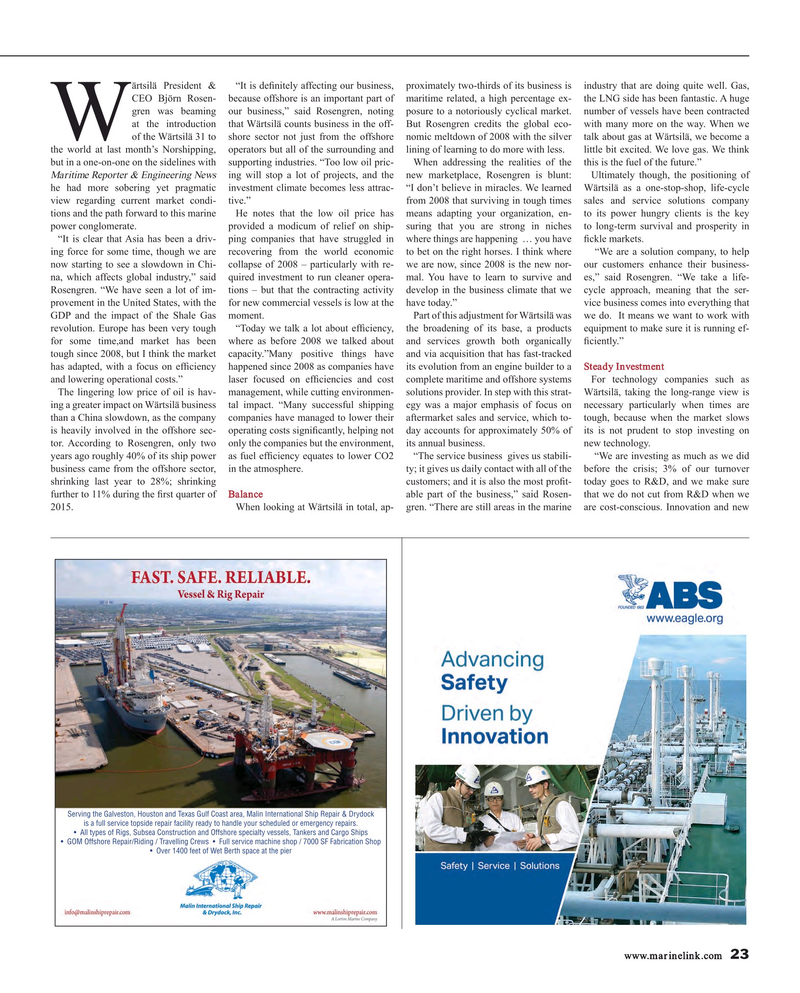 Maritime Reporter Magazine, page 23,  Jul 2015