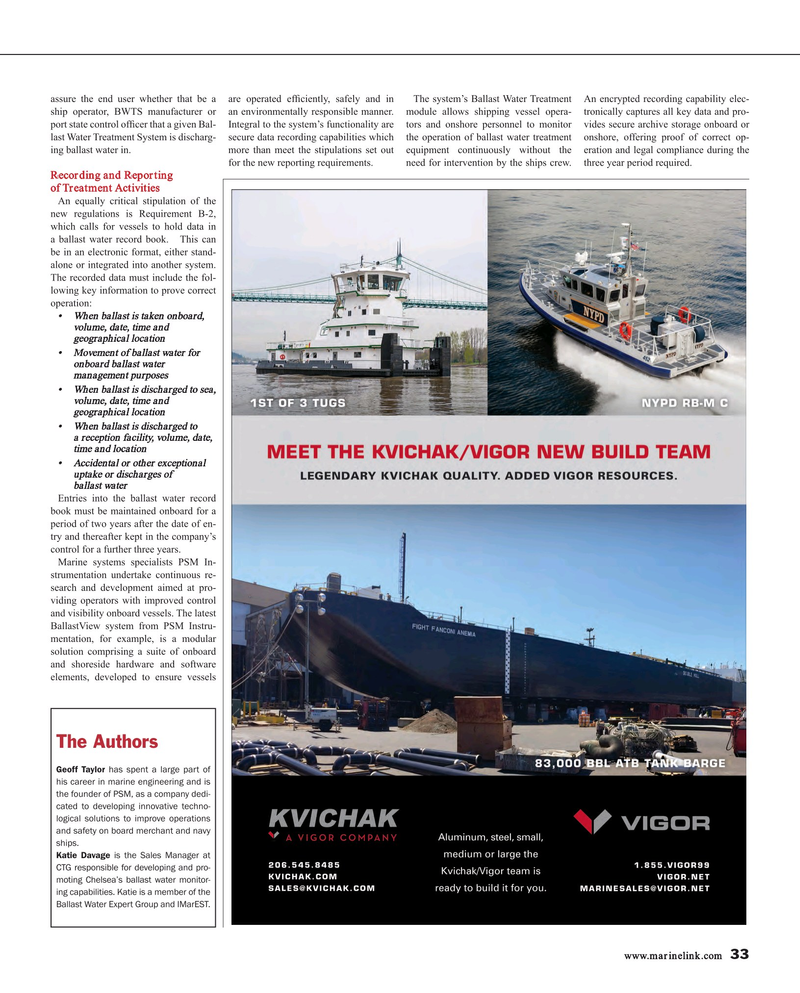 Maritime Reporter Magazine, page 33,  Aug 2015