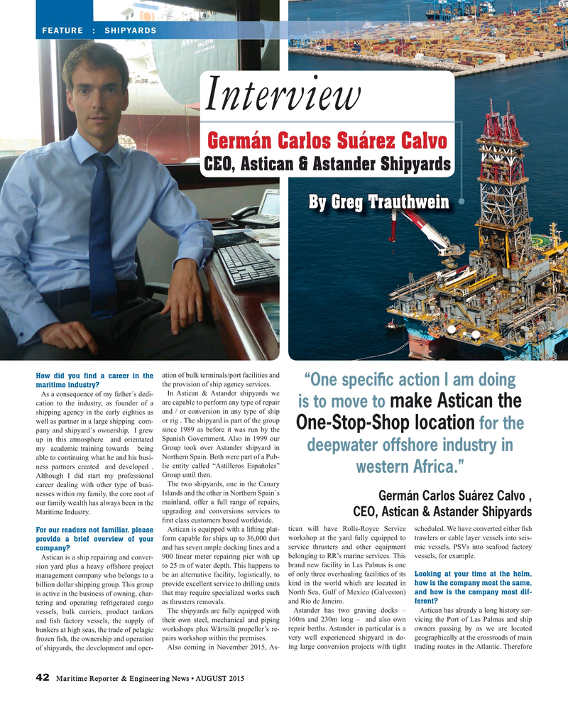 Maritime Reporter Magazine, page 42,  Aug 2015