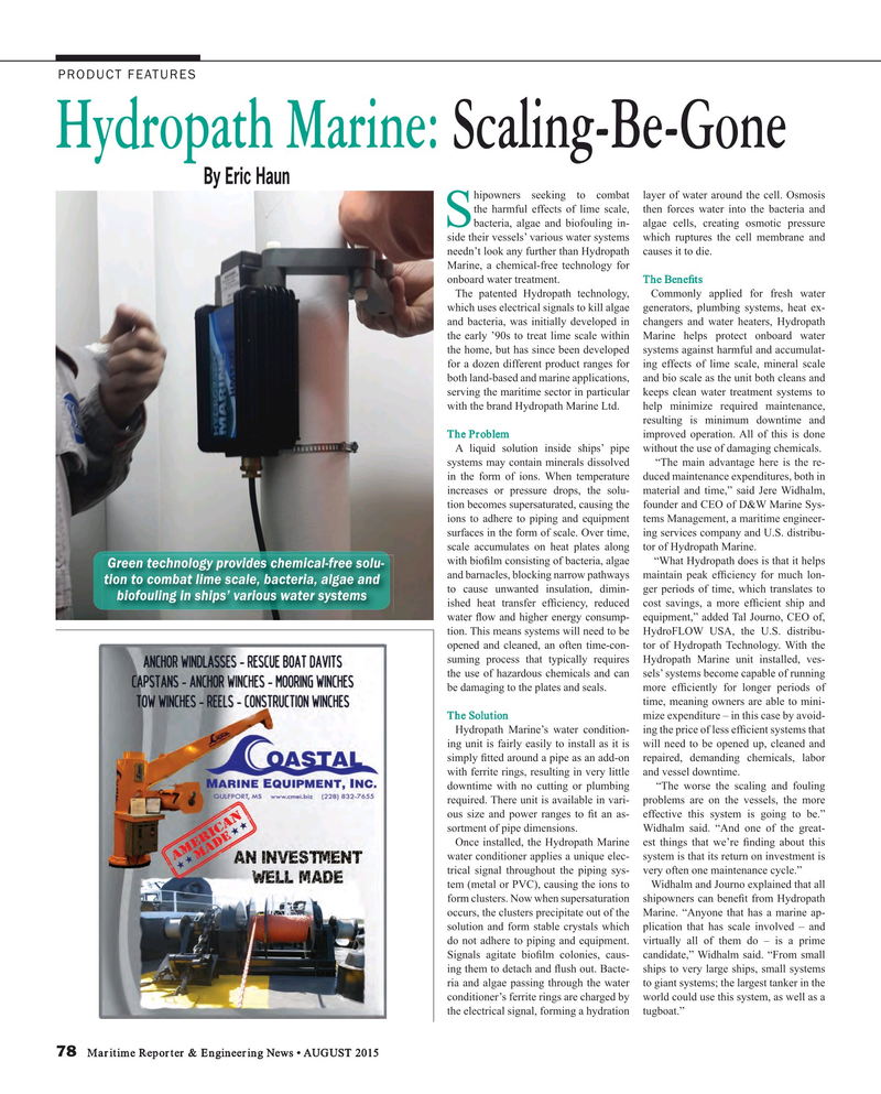 Maritime Reporter Magazine, page 78,  Aug 2015