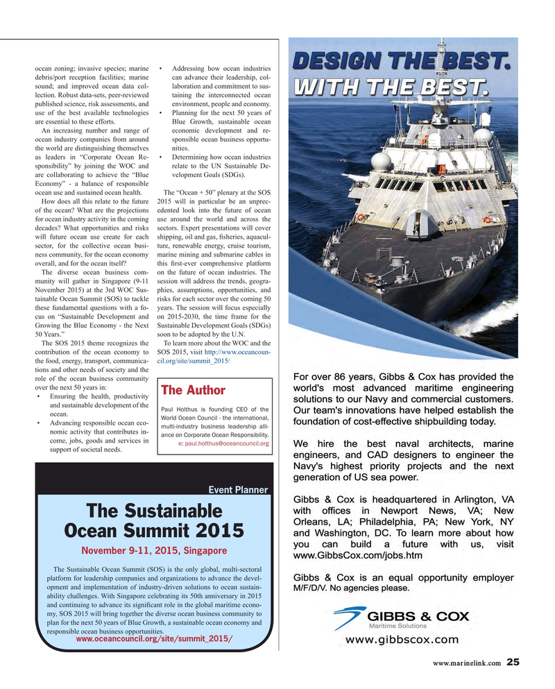 Maritime Reporter Magazine, page 25,  Sep 2015