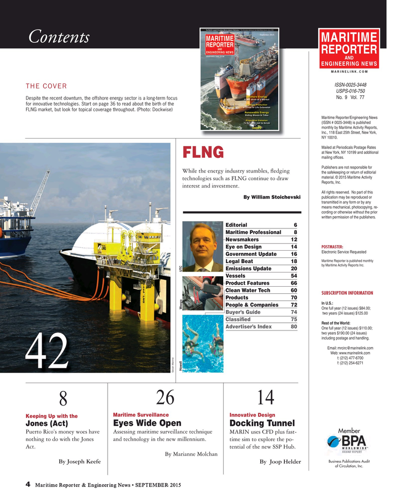 Maritime Reporter Magazine, page 4,  Sep 2015