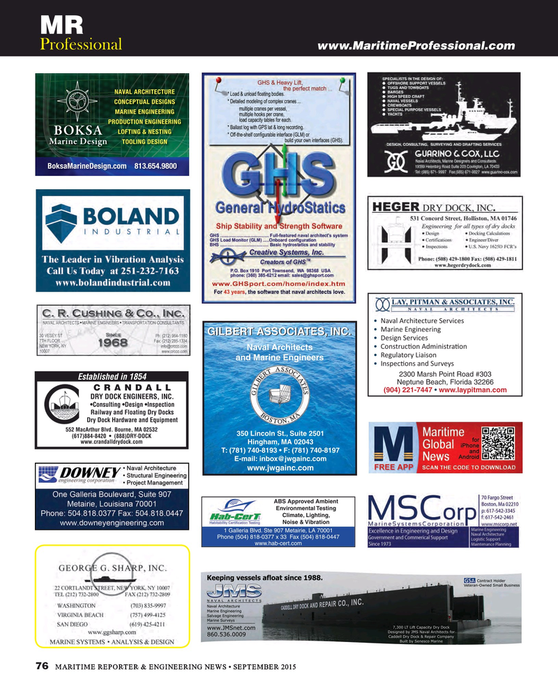 Maritime Reporter Magazine, page 76,  Sep 2015