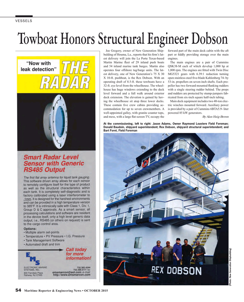 Maritime Reporter Magazine, page 54,  Oct 2015