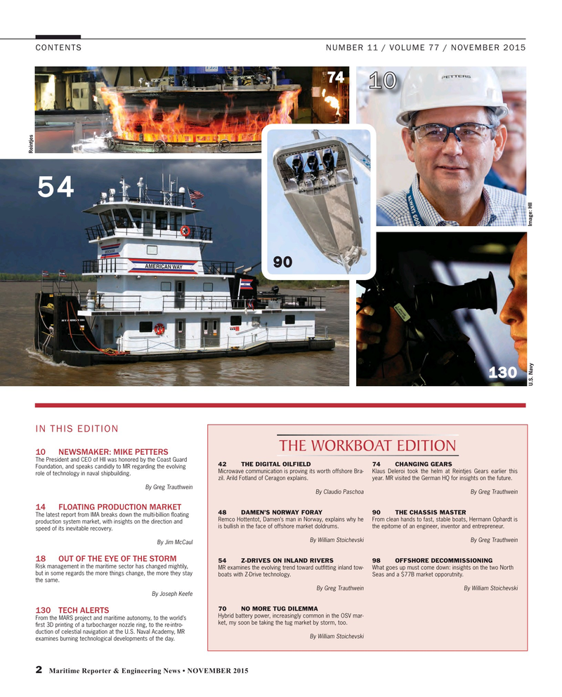 Maritime Reporter Magazine, page 2,  Nov 2015