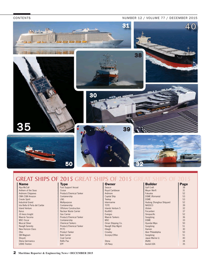 Maritime Reporter Magazine, page 2,  Dec 2015