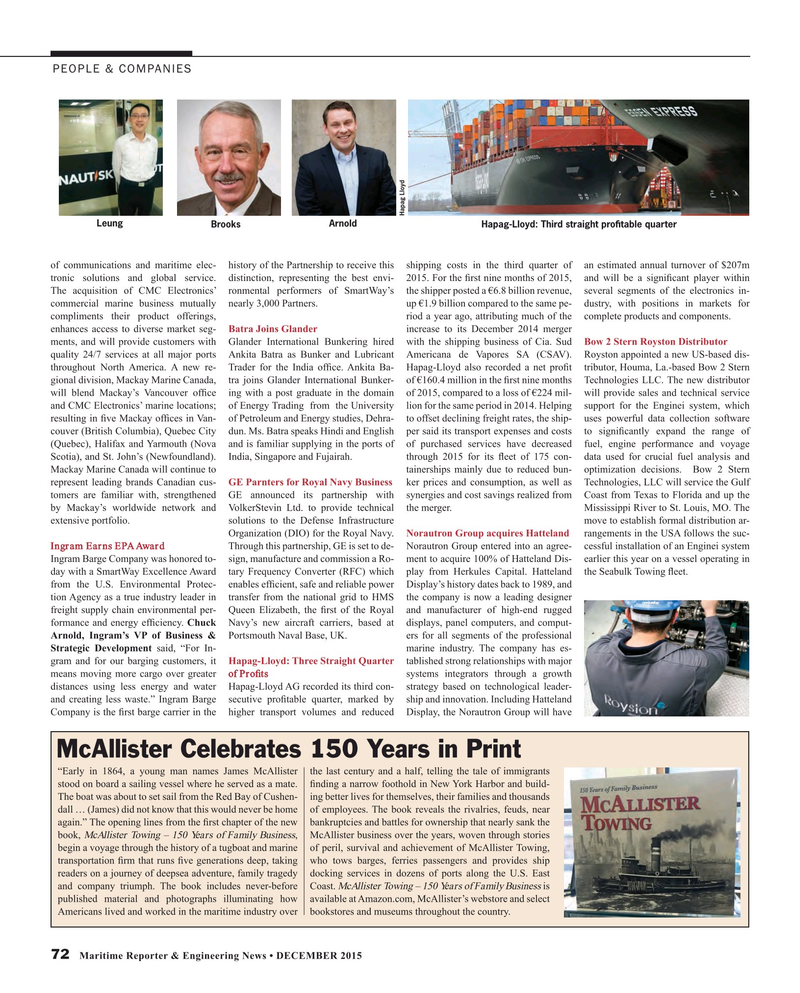 Maritime Reporter Magazine, page 72,  Dec 2015