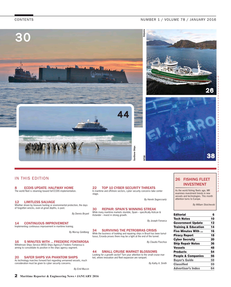 Maritime Reporter Magazine, page 2,  Jan 2016