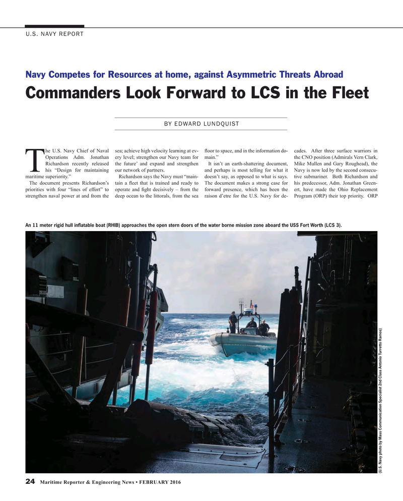 Maritime Reporter Magazine, page 24,  Feb 2016