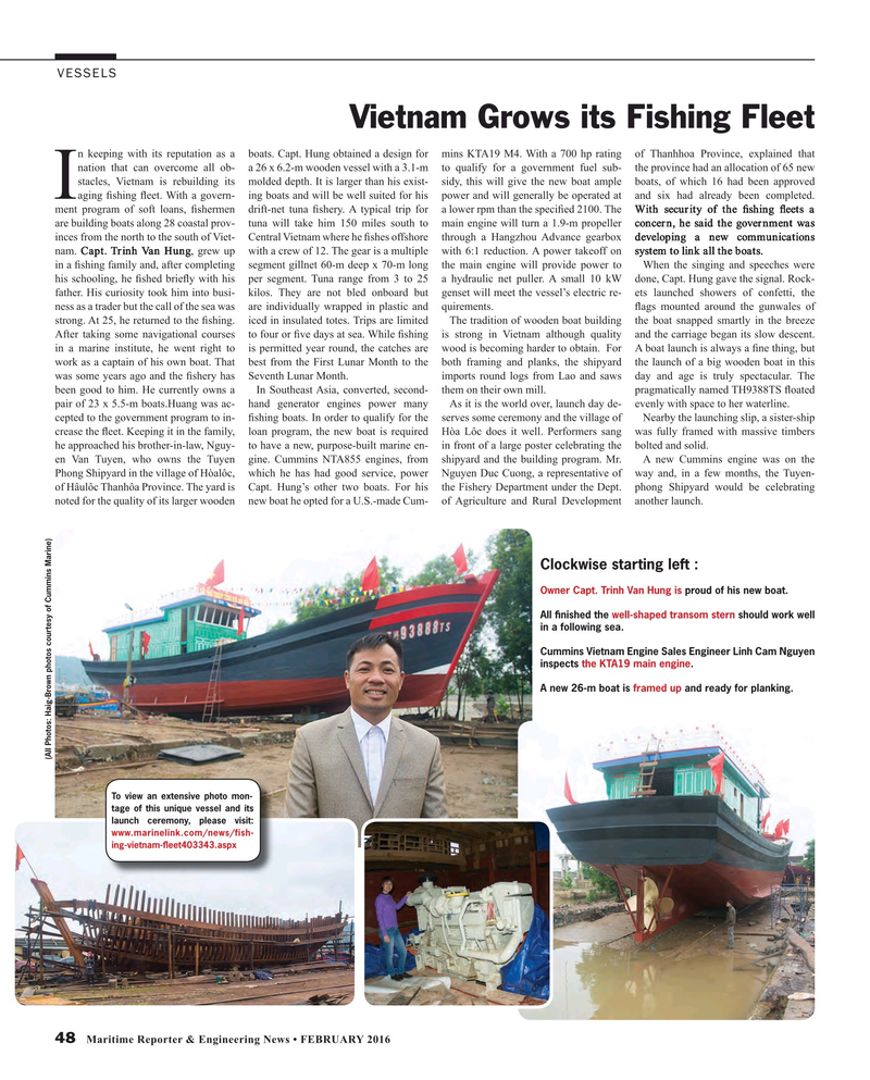 Maritime Reporter Magazine, page 48,  Feb 2016