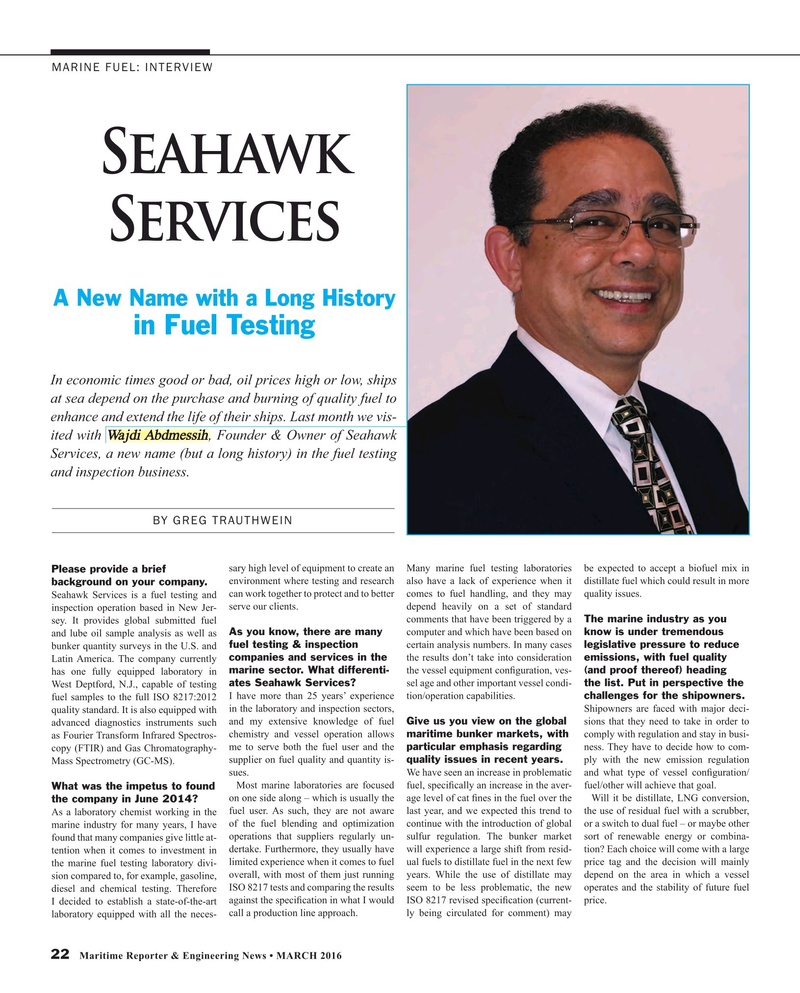 Maritime Reporter Magazine, page 22,  Mar 2016