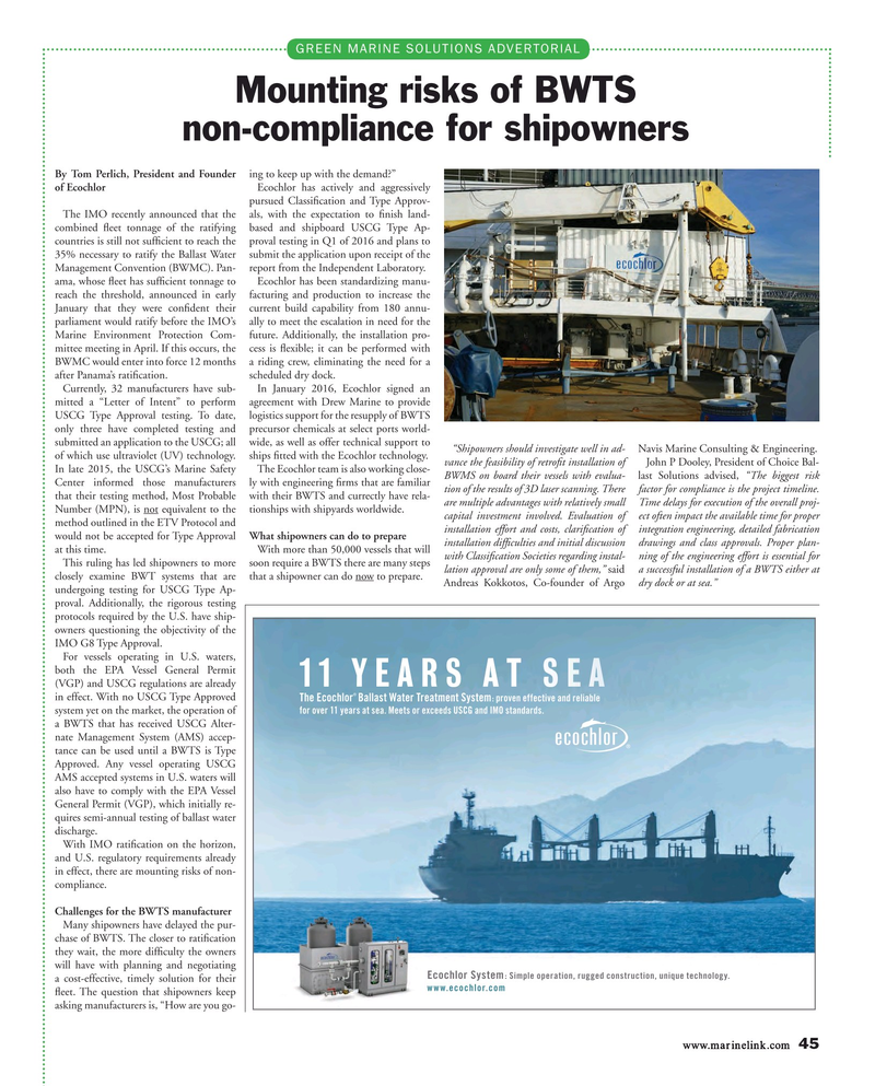 Maritime Reporter Magazine, page 45,  Mar 2016