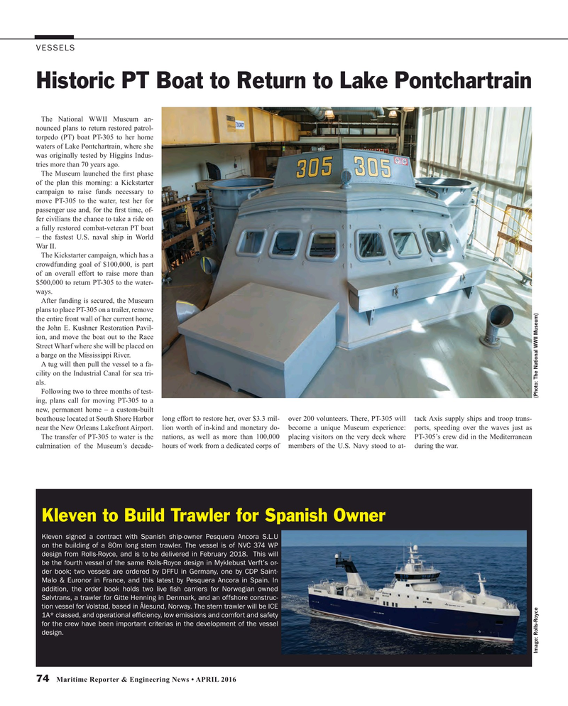 Maritime Reporter Magazine, page 74,  Apr 2016