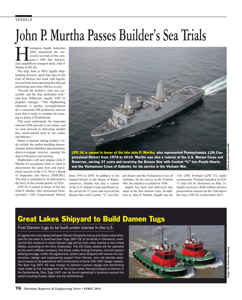 Maritime Reporter Magazine, page 76,  Apr 2016