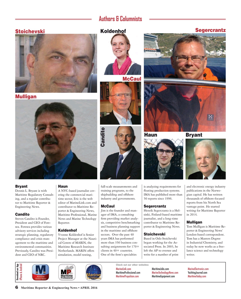 Maritime Reporter Magazine, page 6,  Apr 2016