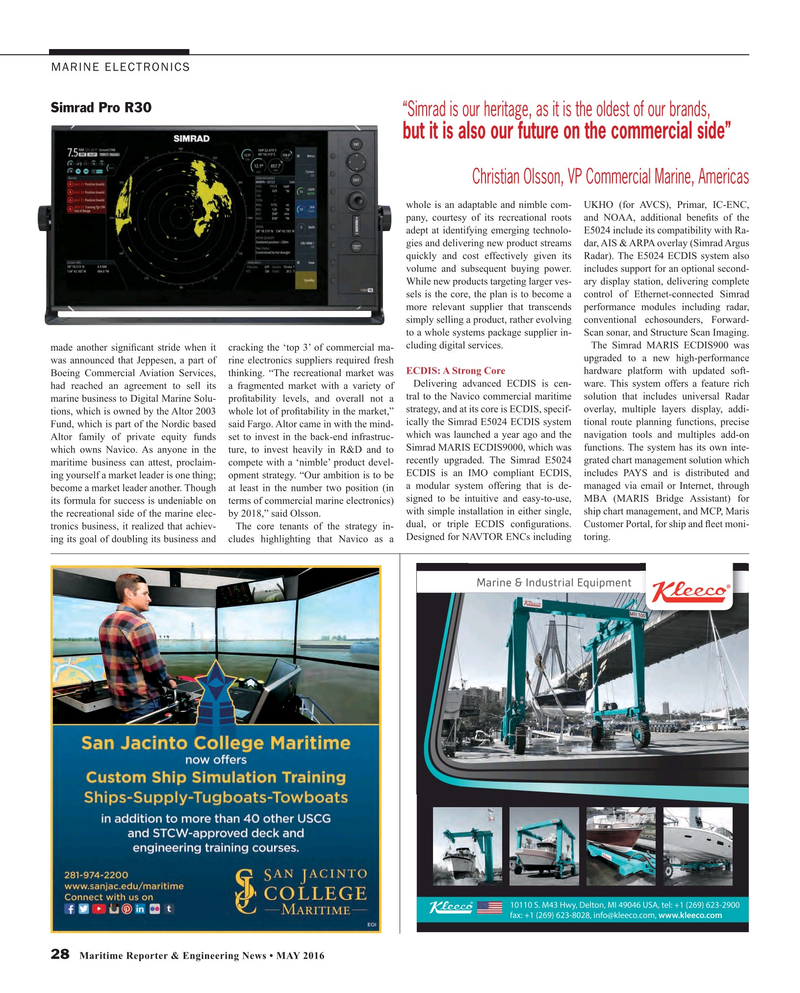 Maritime Reporter Magazine, page 28,  May 2016