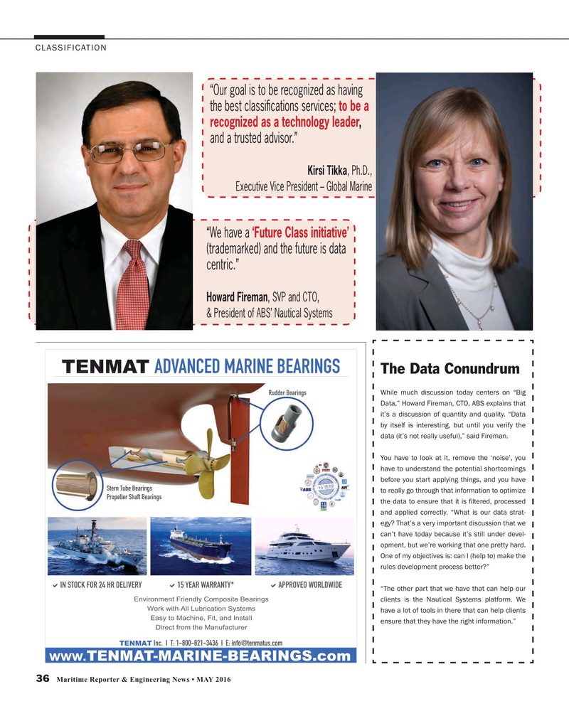 Maritime Reporter Magazine, page 36,  May 2016