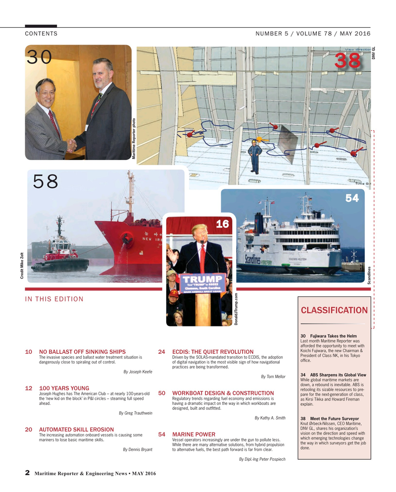 Maritime Reporter Magazine, page 2,  May 2016