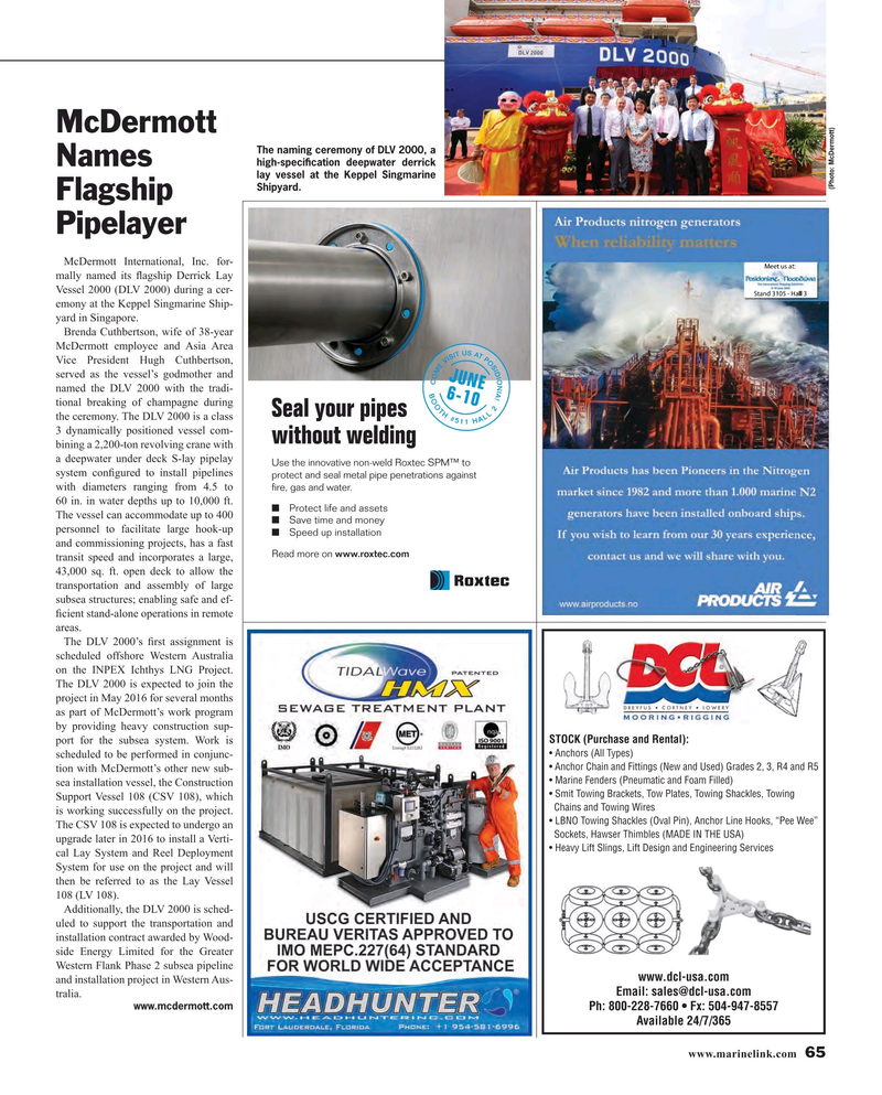 Maritime Reporter Magazine, page 65,  May 2016