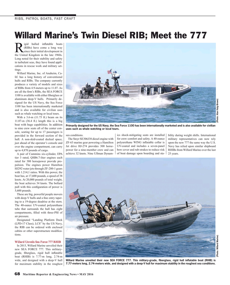 Maritime Reporter Magazine, page 68,  May 2016
