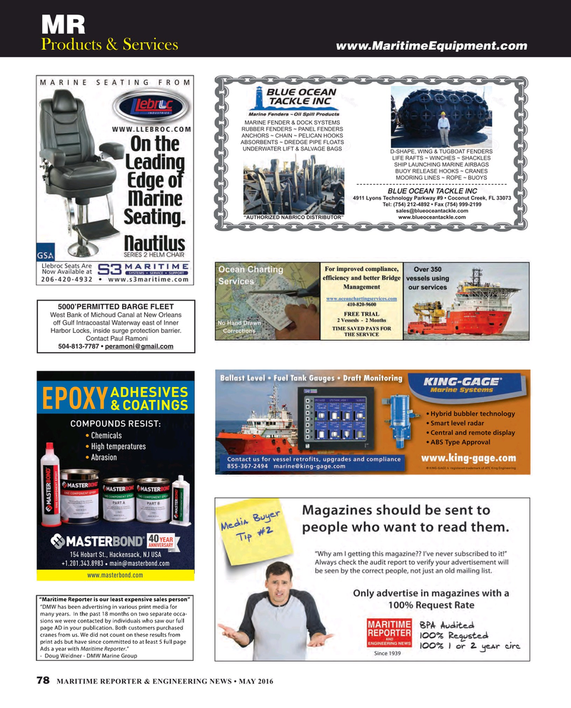 Maritime Reporter Magazine, page 78,  May 2016