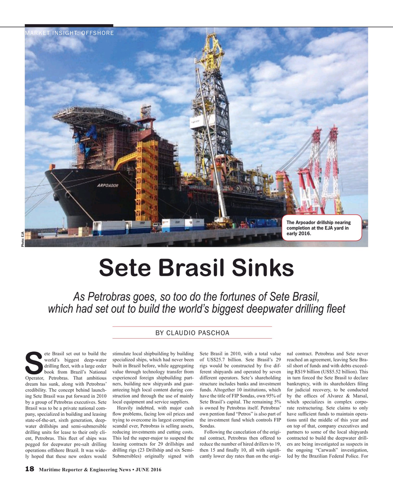 Maritime Reporter Magazine, page 18,  Jun 2016
