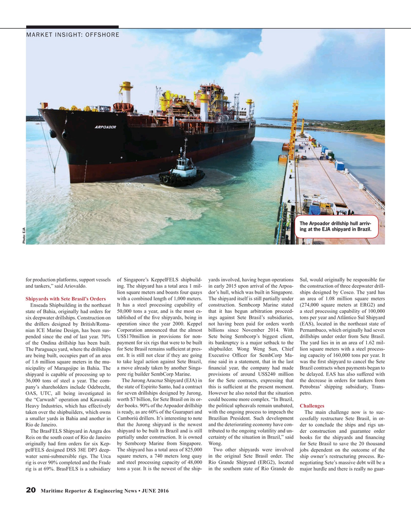 Maritime Reporter Magazine, page 20,  Jun 2016